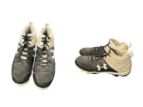 Vist Large View of Product Image Which is Used Under Armour LEADOFF CLEATS BB/SB Cleats Black Youth 09.0