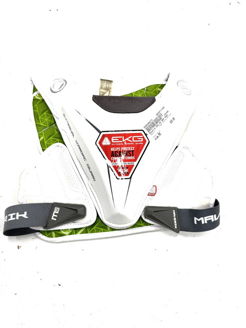 Vist Large View of Product Image Which is Used Maverik EKG NO ARM PADS Lacrosse Shoulder Pads White MD