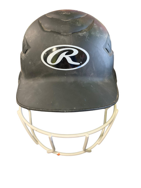 Vist Large View of Product Image Which is Used Rawlings Batting Helmet w/Mask Black One Size