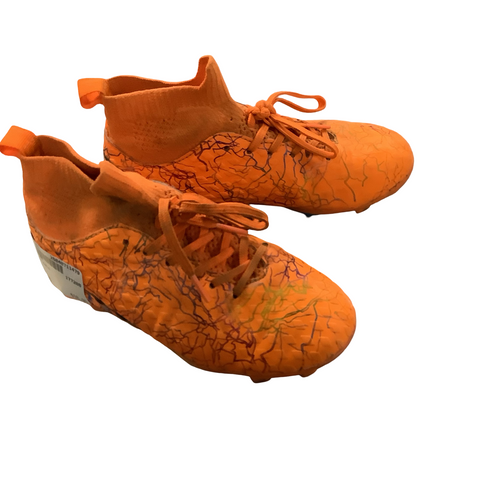 Vist Large View of Product Image Which is Used Soccer Cleats Orange Youth 11.0