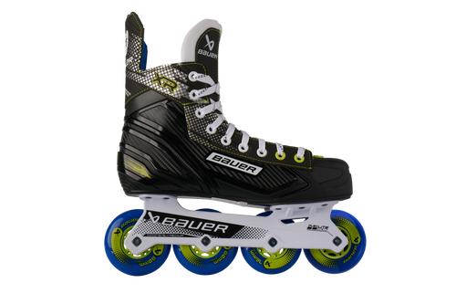 Vist Large View of Product Image Which is Everyone remembers their first set of wheels. The perfect intro to roller hockey, these recreational-level skates use a beginner-friendly construction to help you find your stride and learn the mechanics. Plus, the thick ankle pads and soft microfiber liner are designed to keep you comfortable as you spend your weekends ripping around town or training under the sun.
Key Features:
FLEXLITE Chassis – Inspired by the POWERFLY Holder, this one-piece chassis features similar torsional flex points to help you experience enhanced agility when turning and accelerating while creating a smooth ride on uneven surfaces. And at nearly 50% lighter than its steel counterpart, it’ll feel like nothing’s holding you back.
All-Round Comfort – Once you lace ‘em up, you’ll never want to take them off. Thick foam padding around the ankle and a thermoformable upper are designed to create a comfortable, custom-like fit.
BAUER Street Wheels – Ready to roll straight out of the box. These skates come with the BAUER Street Wheels preinstalled in a Hi-Lo setup — two smaller wheels in the front and two bigger wheels in the back — to
keep you in a forward-leaning stance for added stability.