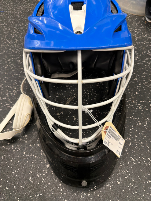 Vist Large View of Product Image Which is Used Cascade S Lacrosse Helmet Royal Blue One Size