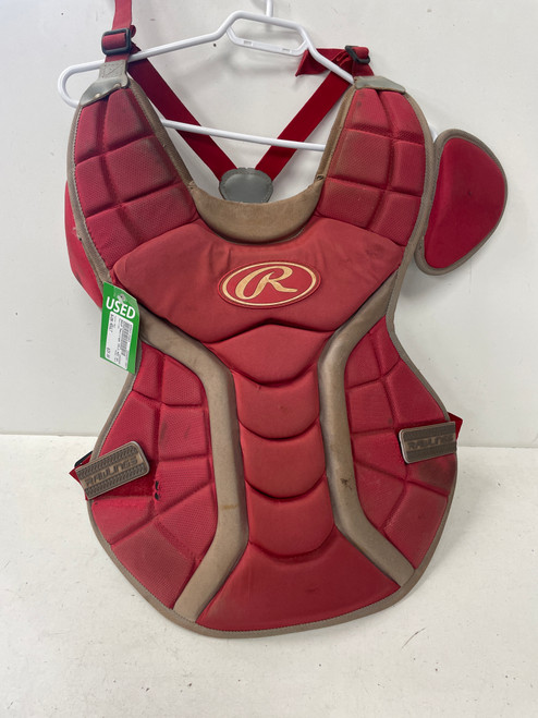 Vist Large View of Product Image Which is Used Rawlings VELO Catchers Chest Protector Red Adult
