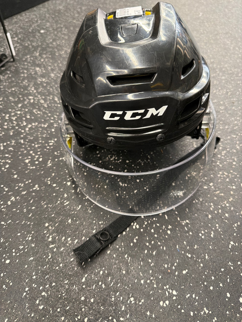 Vist Large View of Product Image Which is Used CCM TACKS 310 Helmet Half Visor Combo Black MD