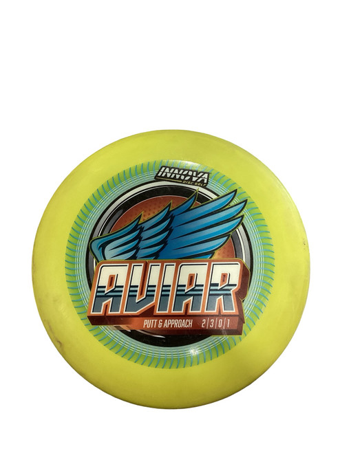 Vist Large View of Product Image Which is Used Innova DX AVIAR Disc Golf Putter Yellow