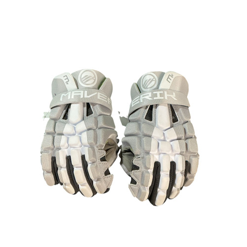 Vist Large View of Product Image Which is Used Maverik 10IN MAVERIK MX GLOVES Lacrosse Gloves Junior Grey 10"