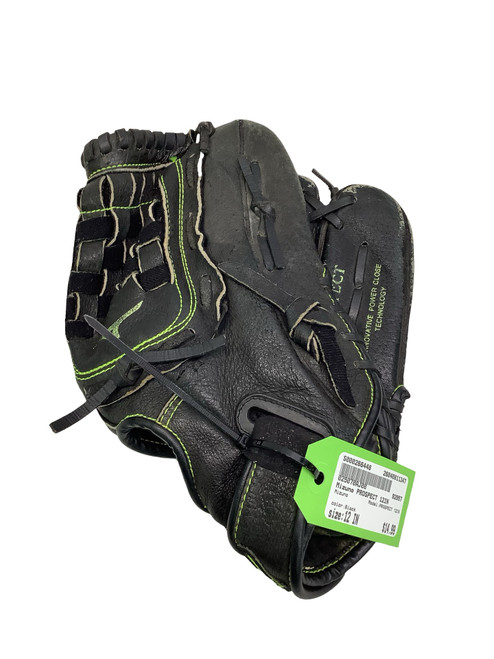 Vist Large View of Product Image Which is Used Mizuno PROSPECT 12IN BB/SB Glove RH Throw Black 12"