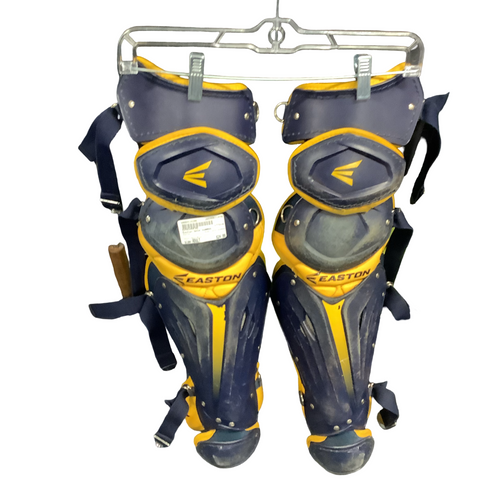 Vist Large View of Product Image Which is Used Easton SHIN GUARDS Catchers Leg Guards Navy Blue Adult