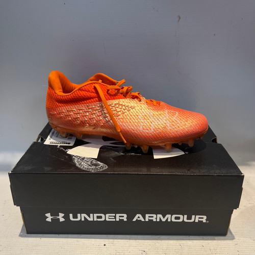 Vist Large View of Product Image Which is Used Under Armour UA BLUR SMOKE Adult FB Cleats Orange Senior 10