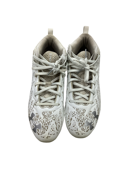 Vist Large View of Product Image Which is Used Under Armour SPOT LIGHT Adult FB Cleats White Senior 10