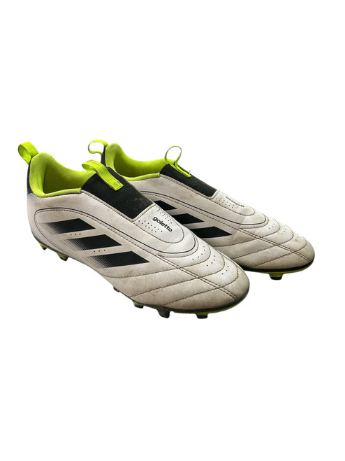 Vist Large View of Product Image Which is Used Adidas Soccer Cleats Lime And White Junior 05.5