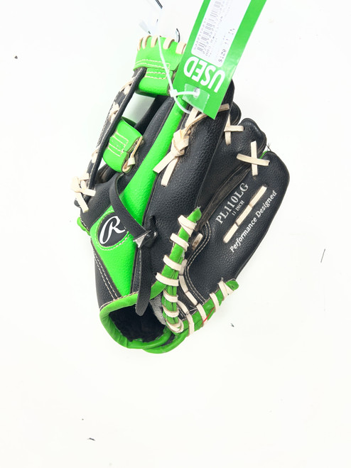 Vist Large View of Product Image Which is Used Rawlings PLAYER SERIES BB/SB Glove LH Throw Green 11"
