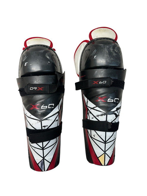 Vist Large View of Product Image Which is Used Bauer X60 Intermediate Shin Guards Black 12"