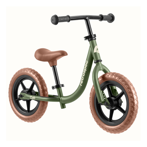 Vist Large View of Product Image Which is New Retrospec Cub Kids Balance Bike Olive Drab- 12"