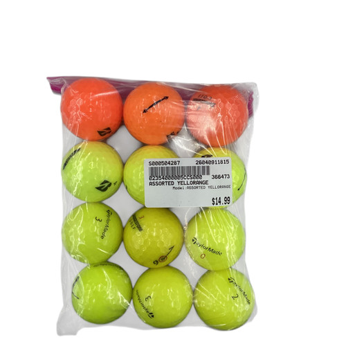 Vist Large View of Product Image Which is Used ASSORTED YELLORANGE 12 Pack - Golf Balls