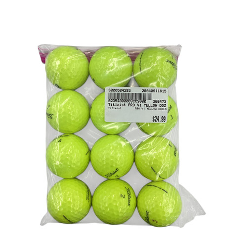 Vist Large View of Product Image Which is Used Titleist PRO V1 YELLOW DOZEN 12 Pack - Golf Balls