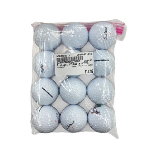 Vist Large View of Product Image Which is Used Titleist VELOCITY DOZEN 12 Pack - Golf Balls