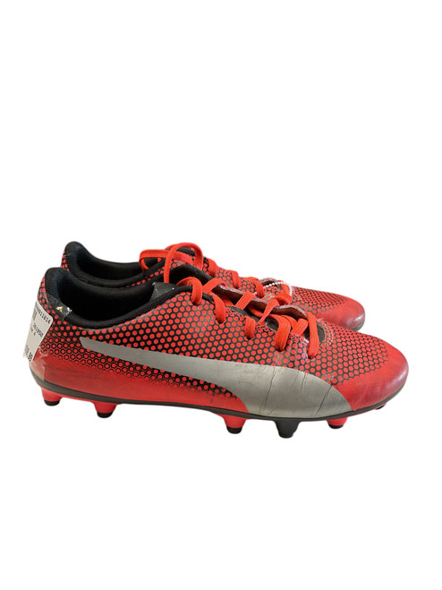Vist Large View of Product Image Which is Used Puma Soccer Cleats Red And Silver Junior 04