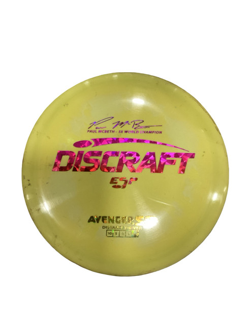 Vist Large View of Product Image Which is Used Discraft ESP AVENGER SS Disc Golf Driver Yellow