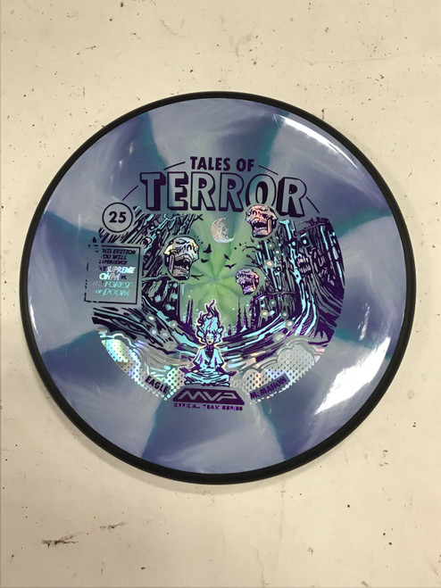 Vist Large View of Product Image Which is Used MVP COSMIC NEUTRON OHM Disc Golf Putter Navy Blue 172g