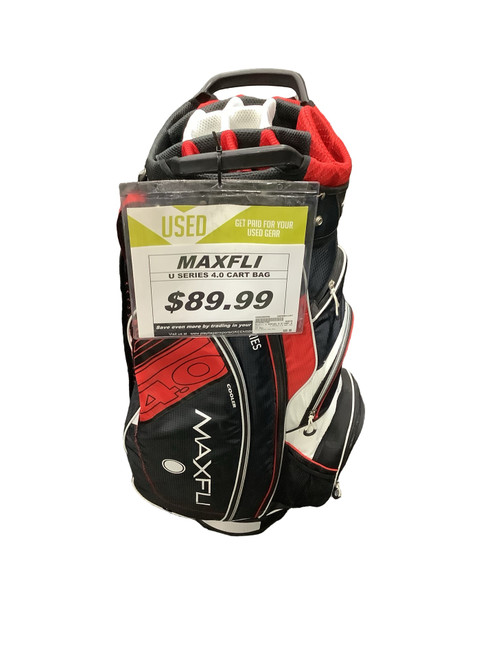 Vist Large View of Product Image Which is Used Maxfli U SERIES 4.0 CART BAG Mens Cart Bag Black And Red