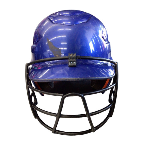 Vist Large View of Product Image Which is Used Rawlings CFBHN-R2 6 1/2 - 7 1/2 Batting Helmet w/Mask Royal Blue MD