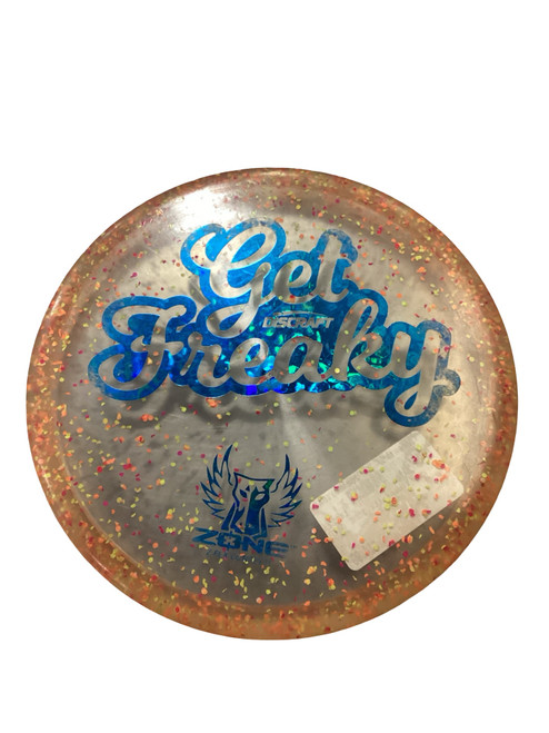 Vist Large View of Product Image Which is Used Discraft ZONE GET FREAKY Disc Golf Putter Orange