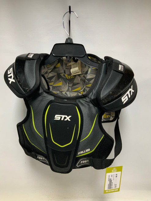 Vist Large View of Product Image Which is Used STX STALLION Lacrosse Shoulder Pads Black LG