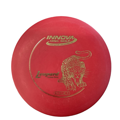 Vist Large View of Product Image Which is Used Innova DX LEOPARD Disc Golf Driver Red