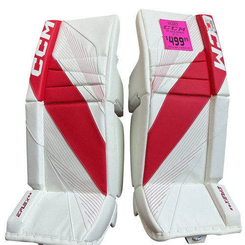 Vist Large View of Product Image Which is Used CCM EFLEX 6.9 INT PADS Goalie Leg Pads Inter Red 31"