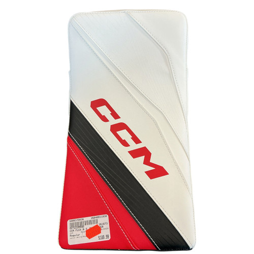Vist Large View of Product Image Which is Used CCM FLEX 6.5 JR BLOCKER Junior Goalie Blocker White/Royal/Red