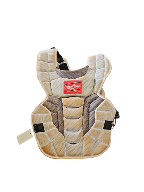 Vist Large View of Product Image Which is Used Rawlings ADULT CHEST PROTECTOR Catchers Chest Protector White Intermed