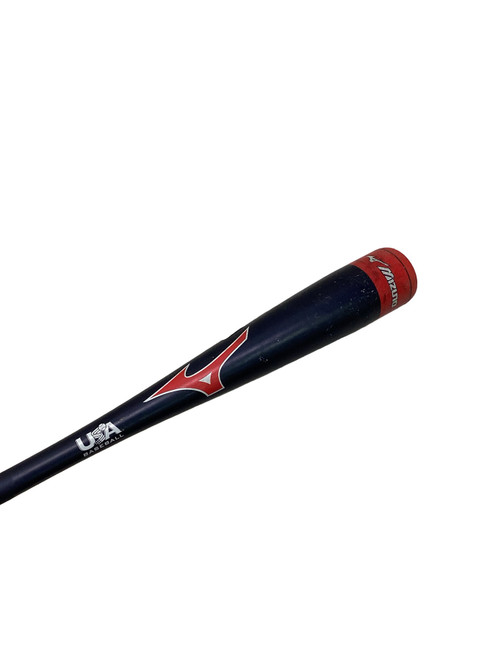 Vist Large View of Product Image Which is Used Mizuno HOT METAL -12 TEE-BALL BAT BB/SB T-Ball Bat Red And Navy Blue 25"