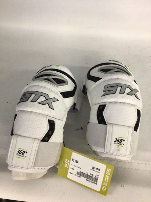 Vist Large View of Product Image Which is Used STX CELL IV Lacrosse Arm Pads/Guards White MD