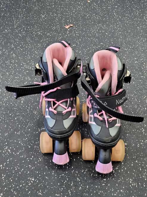 Vist Large View of Product Image Which is Used NATORK Child Roller Quad Skates Pink Adjustable