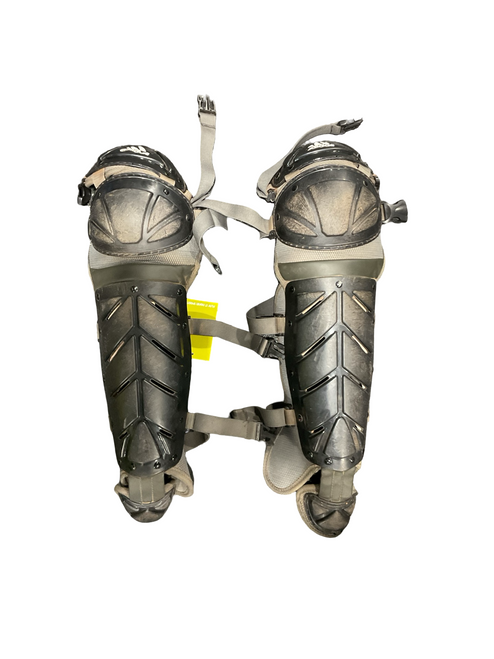 Vist Large View of Product Image Which is Used Adidas BLK SHIN GUARDS Catchers Leg Guards Black Junior