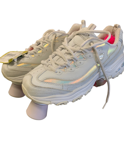 Vist Large View of Product Image Which is Used Sketchers Senior Roller Quad Skates White Senior 8