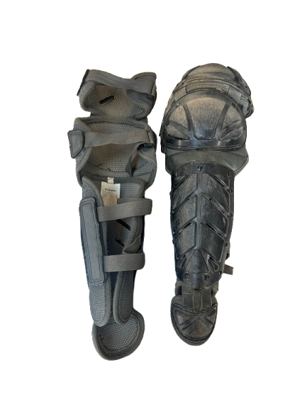 Vist Large View of Product Image Which is Used CATCHERS SHIN GUARDS Catchers Leg Guards Black Youth