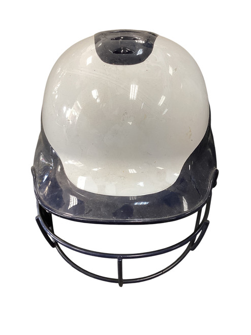 Vist Large View of Product Image Which is Used RIP-IT NVY/WHT HELMET W/ MASK Batting Helmet w/Mask White SM