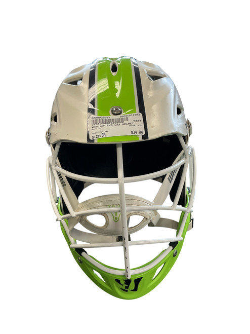 Vist Large View of Product Image Which is Used Warrior EVO Lacrosse Helmet White SM