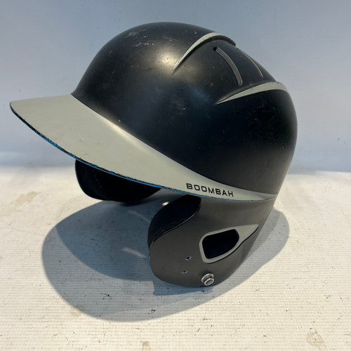 Vist Large View of Product Image Which is Used BoomBah BLACK BLUE GREY Batting Helmet No Mask Black One Size