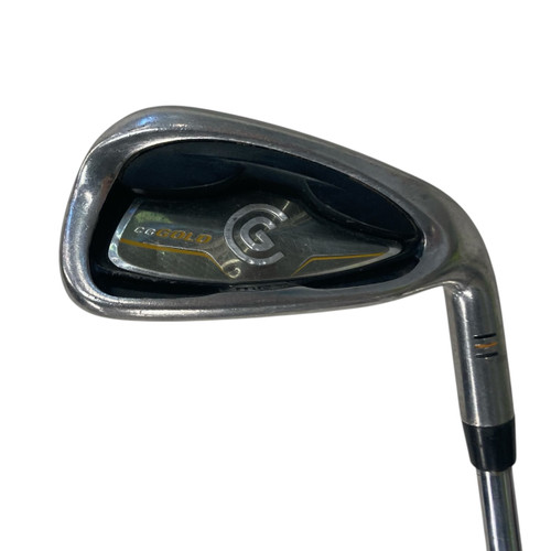 Vist Large View of Product Image Which is Used Cleveland CG GOLD Mens RH 9 Iron Stiff Flex Steel