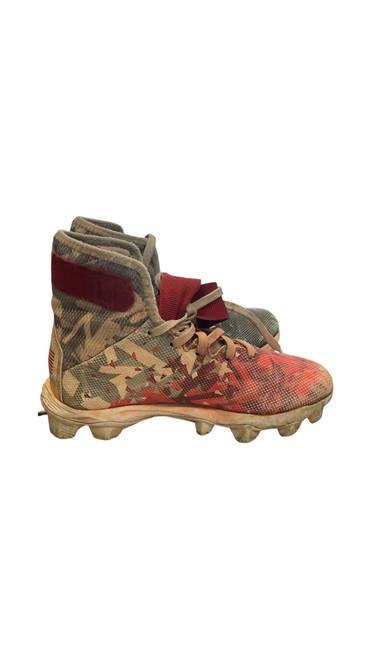 Vist Large View of Product Image Which is Used Under Armour BB/SB Cleats White/Red/Navy Junior 02.5