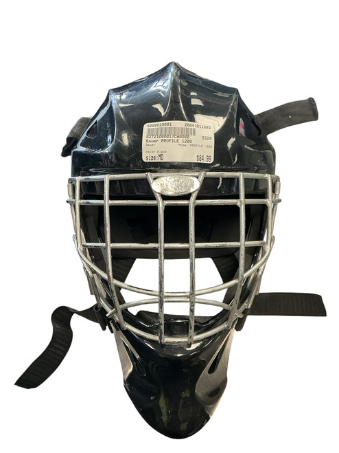 Vist Large View of Product Image Which is Used Bauer PROFILE 1200 Senior Goalie Helmet/Mask Black MD