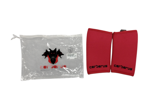 Vist Large View of Product Image Which is Used CERBERUS 7MM EXTREME ELBOW SLEEVES LARGE Exercise Accessory Other Red LG