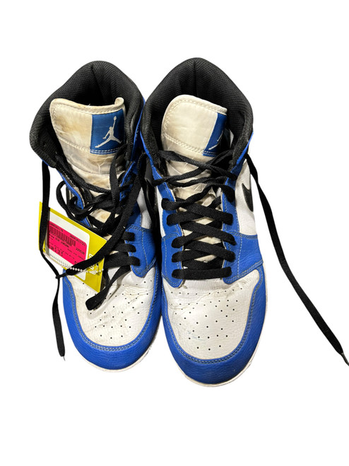 Vist Large View of Product Image Which is Used Nike AIR JORDAN Adult FB Cleats Royal Blue And White Senior 10.5