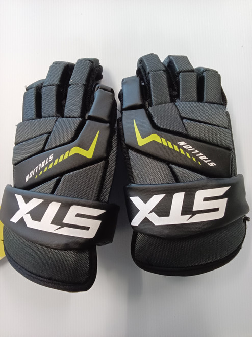 Vist Large View of Product Image Which is Used STX STALLION Lacrosse Gloves Junior Black LG