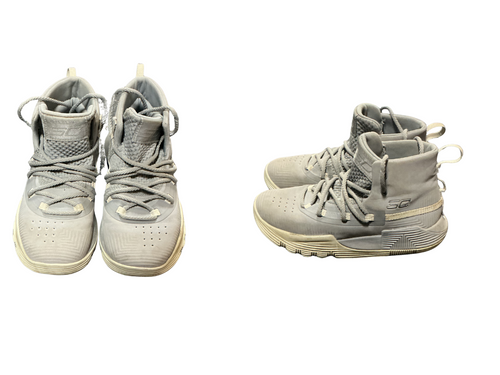 Vist Large View of Product Image Which is Used Under Armour Basketball Shoes Y Grey Youth 13.0