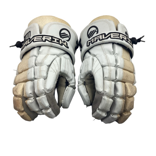 Vist Large View of Product Image Which is Used Maverik THE FOX Lacrosse Gloves Mens White 12"