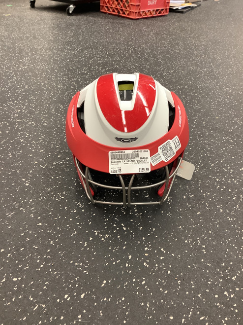 Vist Large View of Product Image Which is Used Cascade LX HELMET/GOGGLES Lacrosse Helmet Red One Size